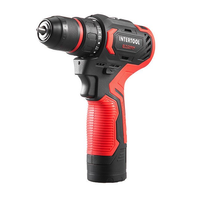 Дриль-шурупокрут акумуляторний, безщітковий двигун, 12 В, 50 Nm, 0-500/0-1900 об/хв, патрон 0,8-10 мм, 2x2,0 Аг INTERTOOL WT-0322 Киев - изображение 2
