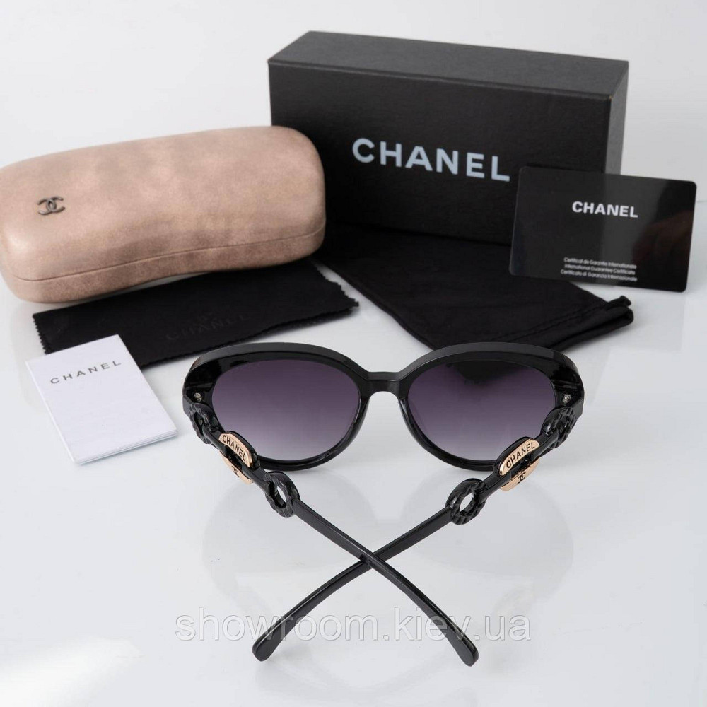 Стильні ; жіночі сонцезахисні окуляри CH (0524) чорні Київ - фото 3
