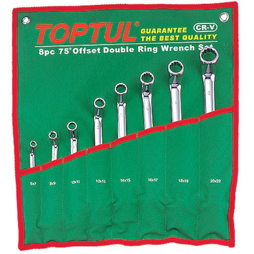 Набір накидних ключів TOPTUL 6-22мм (кут 75°) 8ед. GAAA0810 Одеса - фото 1