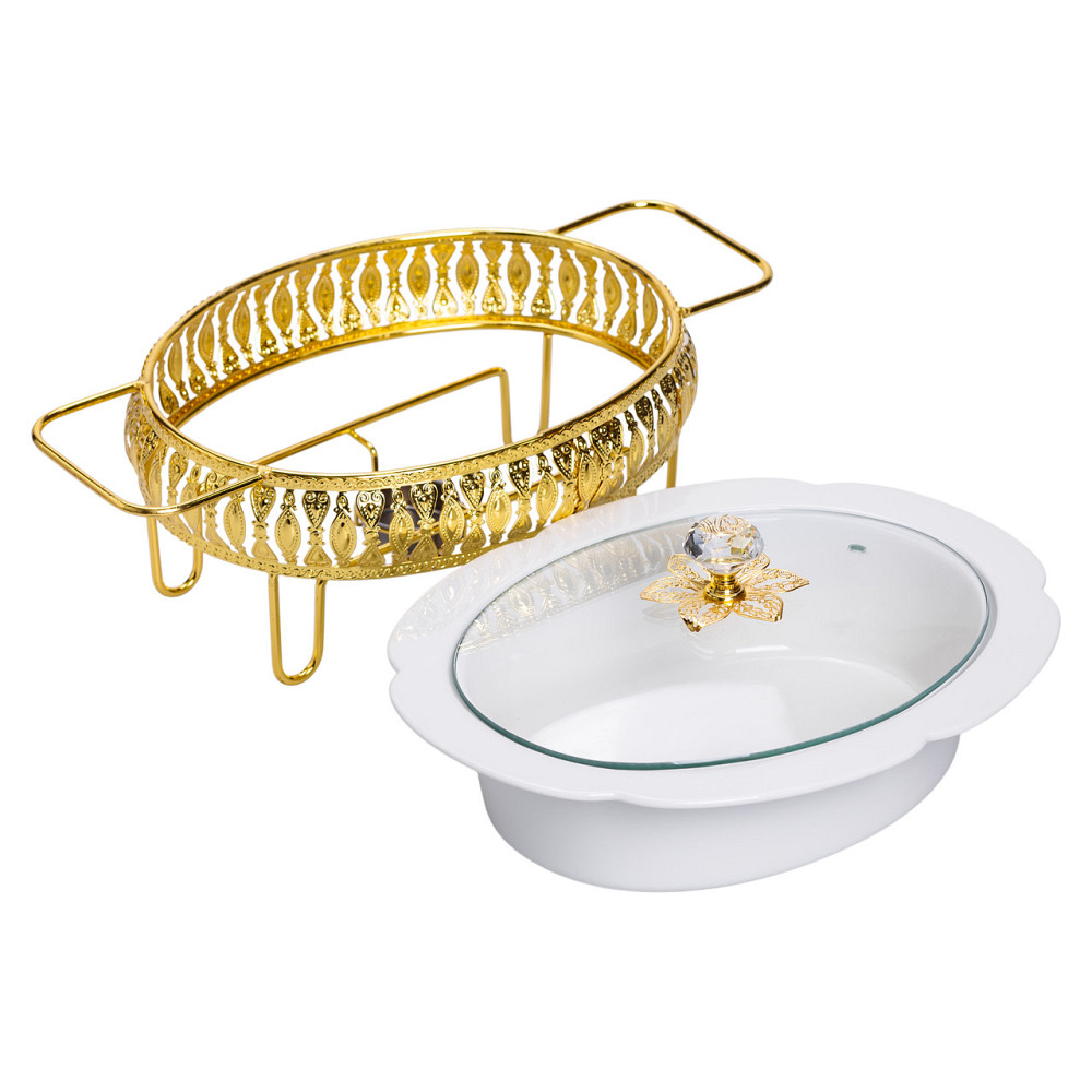 Yiwu Настільна мармітниця 32×23×14 (см) порцелянова 1.2 (л) на металевій підставці HP-26-8 Киев - изображение 3