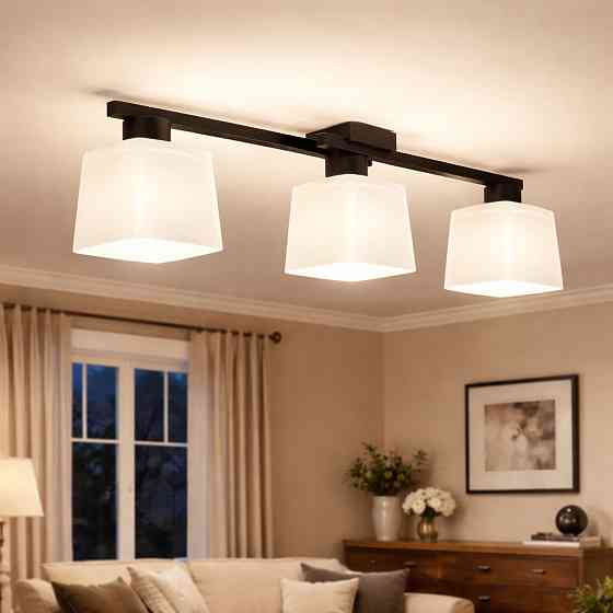 Люстра потолочная на три плафона MSK Electric Dublin под лампы Е27 черная NL 16610-3 BK Одесса