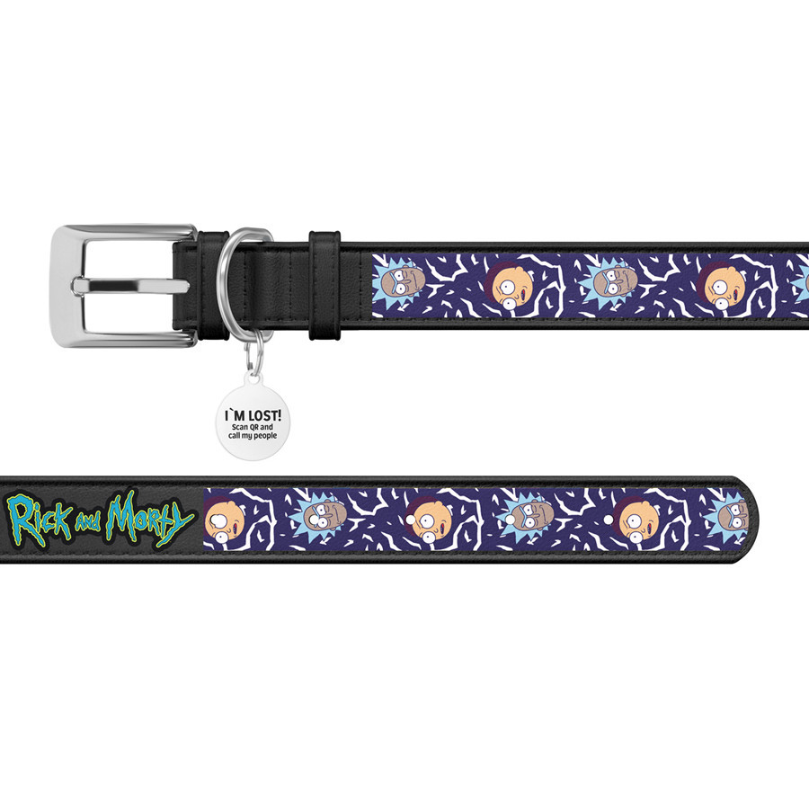 Нашийник для собак шкіряний WAUDOG Design з QR-паспортом, малюнок "Рік і Морті 2", XS, Ш 12 мм, Д 20-28 см, Вінниця - фото 3