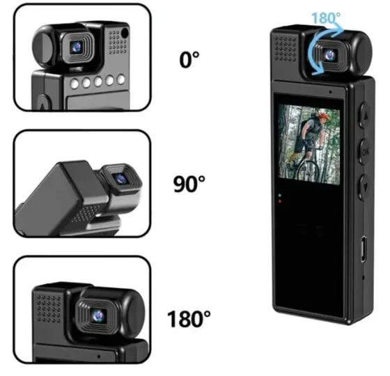 Видеокамера нагрудная Wi-Fi аккумуляторная боди камера с дисплеем 1.3 дюйма регистратор с фиксацией клипсой UKC L9 Коломия