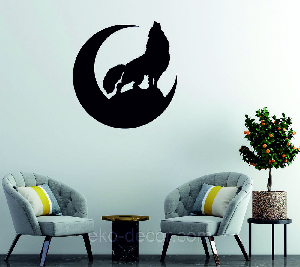 Декоративное настенное Панно «Волк», Декор на стену 90*87, Черный Киев - изображение 3