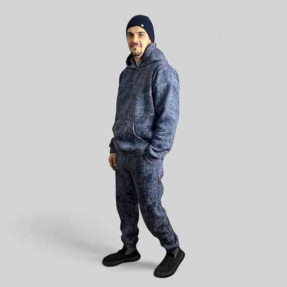 Чоловічий зимовий спортивний костюм на флісі Сірий Мармур 50/52 Харків