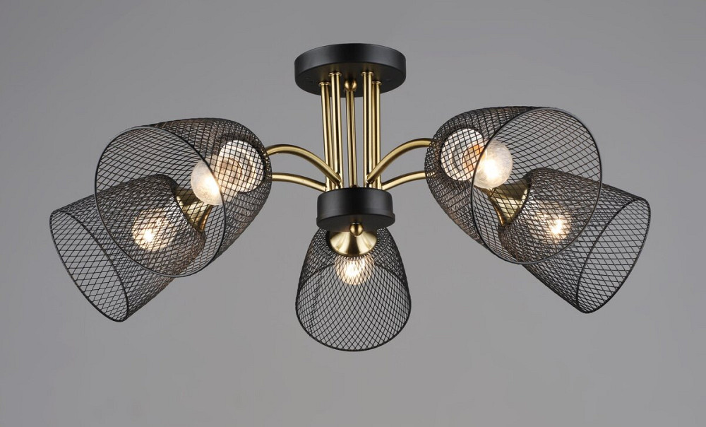 Люстра на п'ять плафонів K2293/5 (Чорний+Мідь) Коломия - фото 1