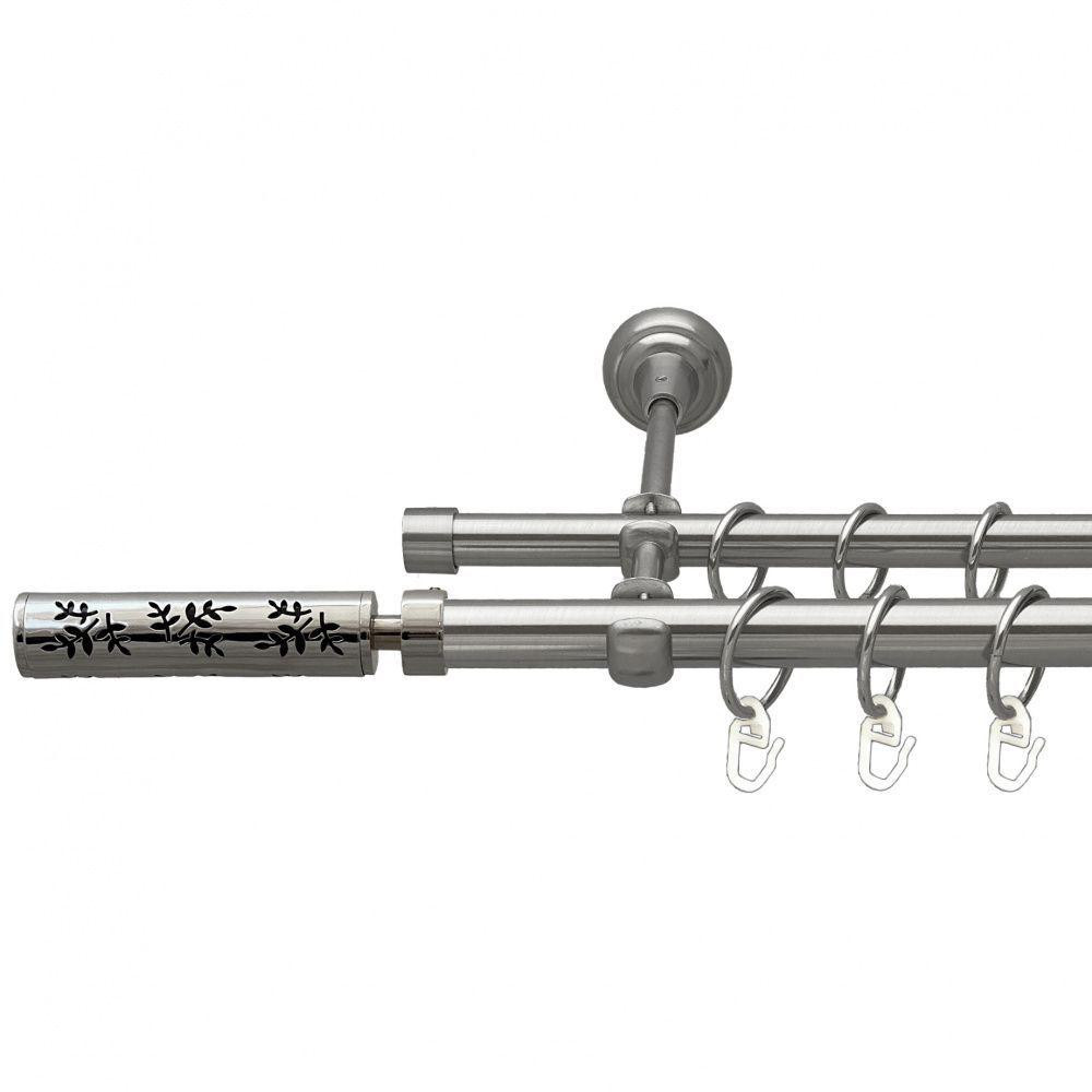 Карниз Orvit Апрілія металевий дворядний відкритий гладка труба кільце металеве Нержавіюча Сталь 19\16 мм 300 см (00-00015989) Львів - фото 1