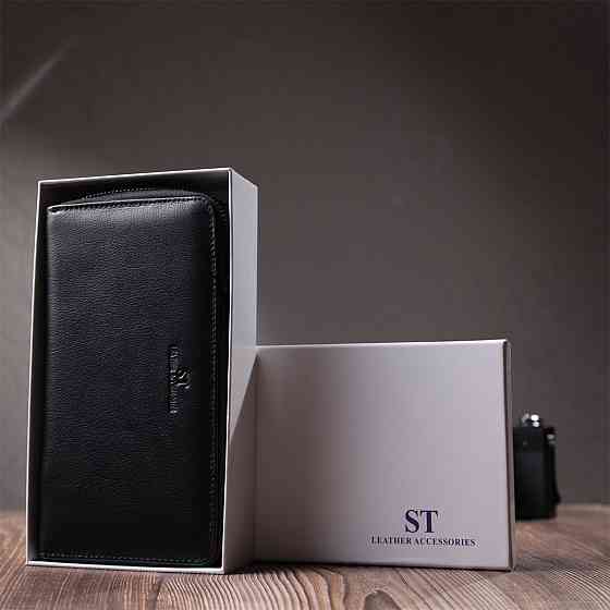 Стильний чоловічий клатч на два відділення із натуральної шкіри ST Leather 22700 Чорний Київ