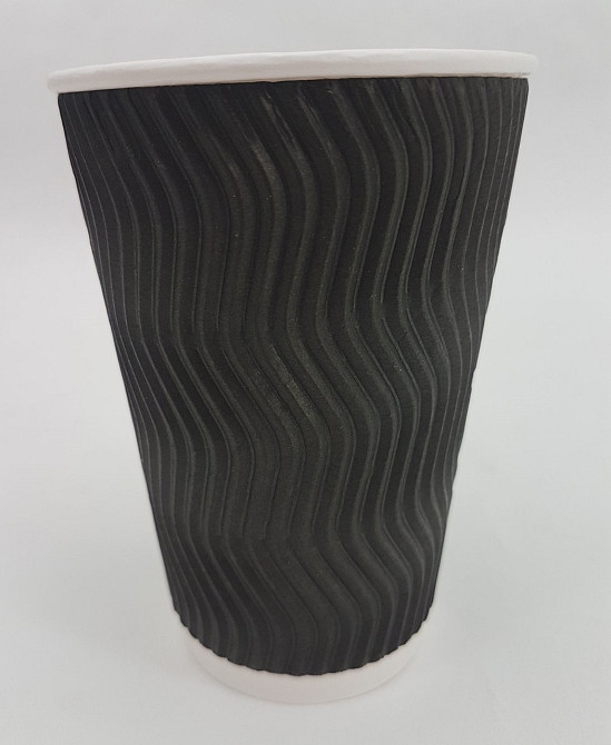 Стакан гофрований 400мл Чорний (15 шт) Харків - фото 2