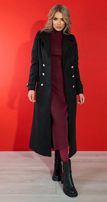 Лаконічне приталене пальто з красивою фурнітурою (42) Київ - фото 5