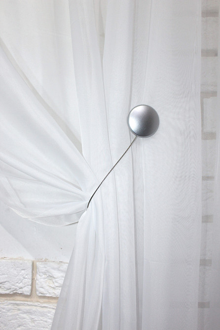 Магниты для штор и гардин (125м) Круг набор 2 шт Серебристый (81-035) Киев - изображение 3