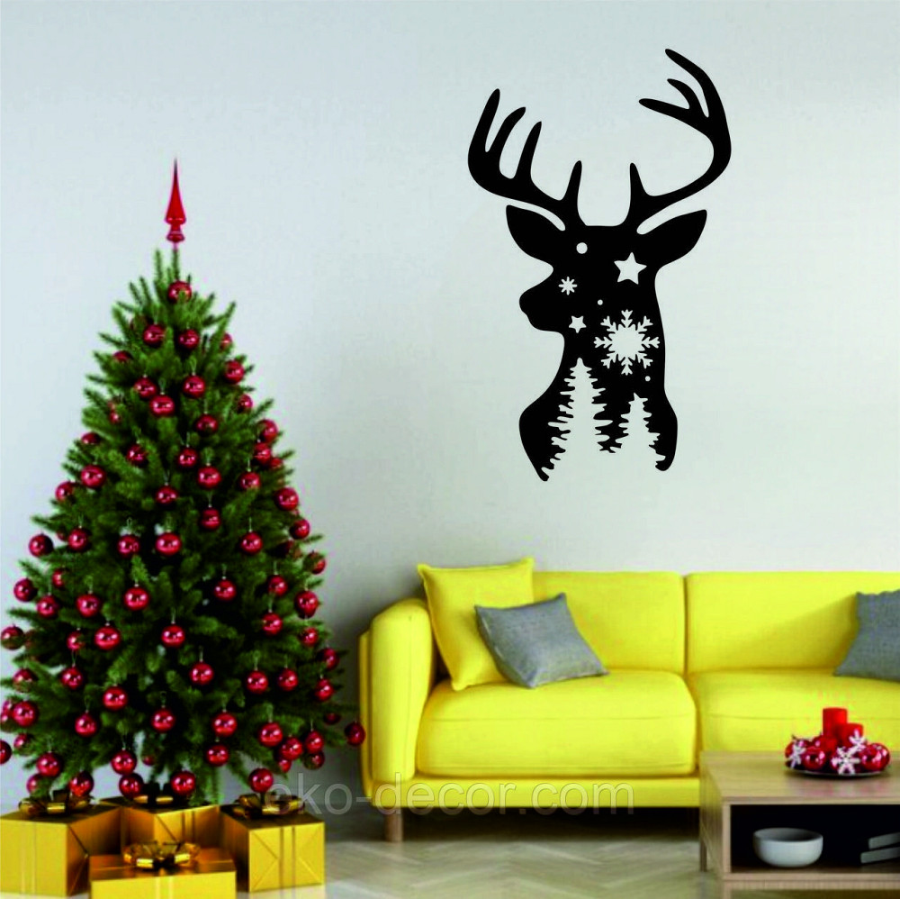 Декоративное настенное Панно «Олень», Декор на стену 110*66 см, Черный Киев - изображение 7