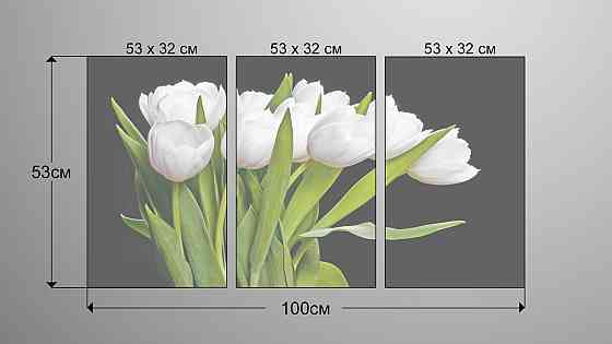Модульна картина Квіти Тюльпани Аrt-86_3А Київ