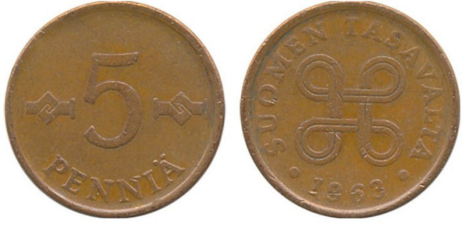 5 пенни 1963,72 Финляндия (медь) Полтава - изображение 1