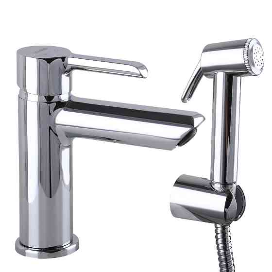 Змішувач для умивальника DOMINO PRESTIGE DPS-222  з гігієничною лійкою, шланг 200 см, на гайці Тернопіль