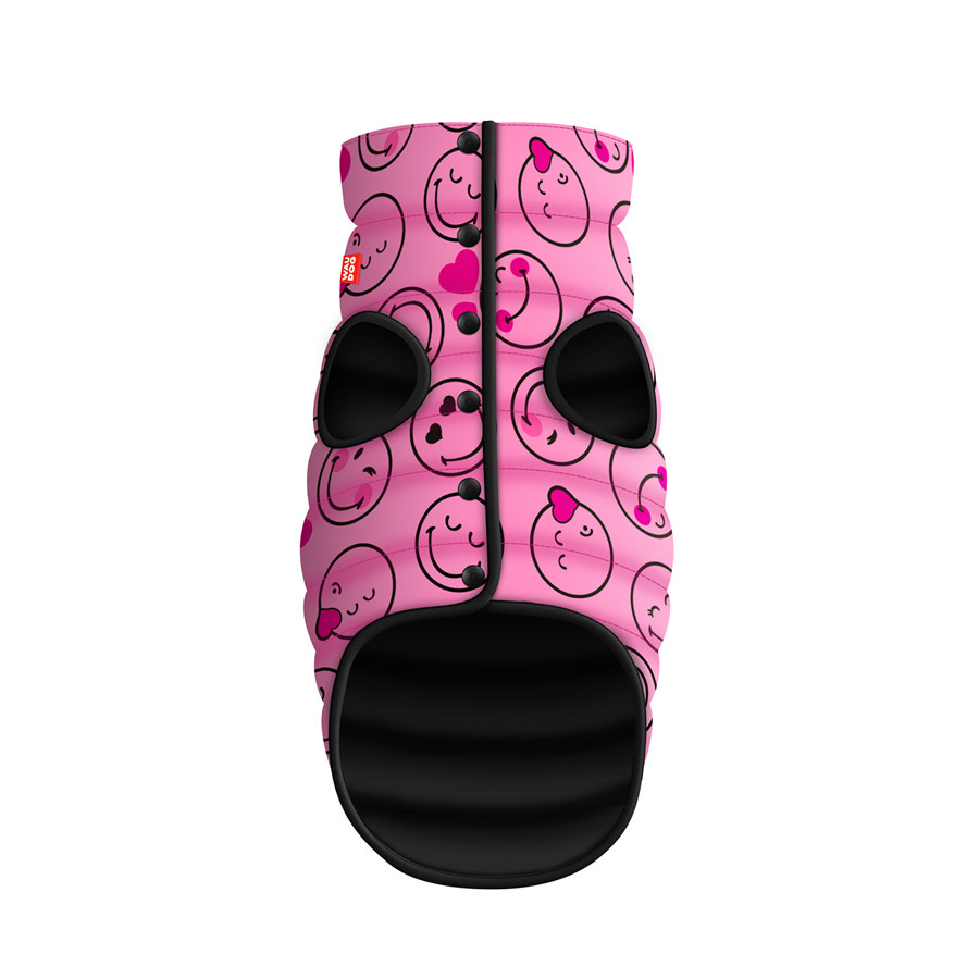 Курточка для собак WAUDOG Clothes малюнок "Смайли на рожевому", L55, В 77-80 см, С 50-55 см Коломыя - изображение 1