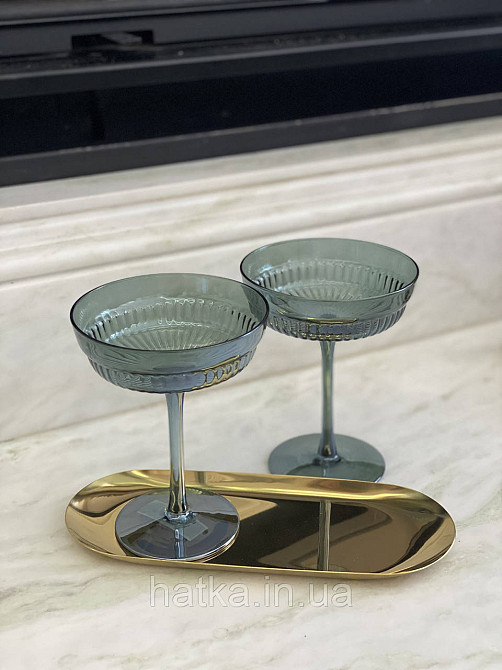 Келих для вина і шампанського 200 мл «Гринвиль» смарагдове скло Київ - фото 4