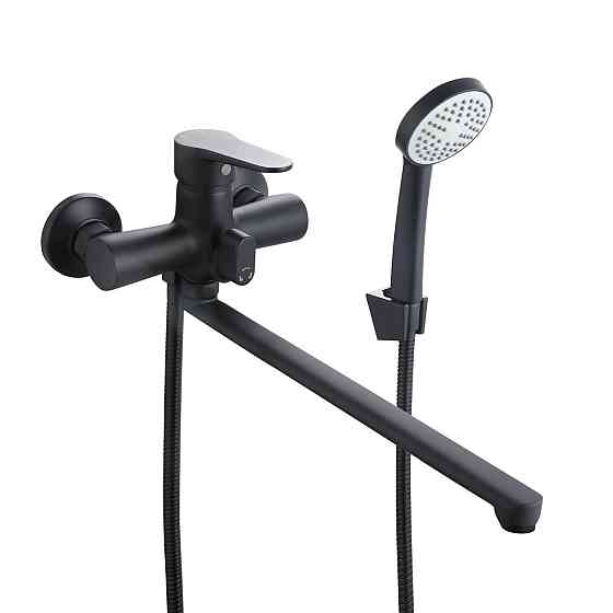 Змішувач для ванни Lidz Nicole 005 з поворотним виливом (з душовим гарнітуром) (k35) LDNIC005BLA45183 Black Київ