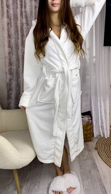 Жіночий махровий халат довгий Харків - фото 4