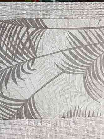 Шпалери вінілові на флізеліновій основі Decoprint BLOOMING BL22760 листя папороті рослини світло і темно-се Київ