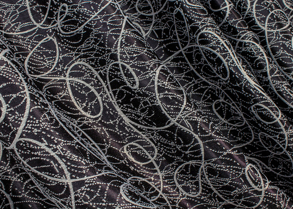 Комплект готовых штор VR-Textil Блэкаут-софт Жаклин № 670ш(А) Черный с серым 100х270 см 2шт (31-099) Киев - изображение 6