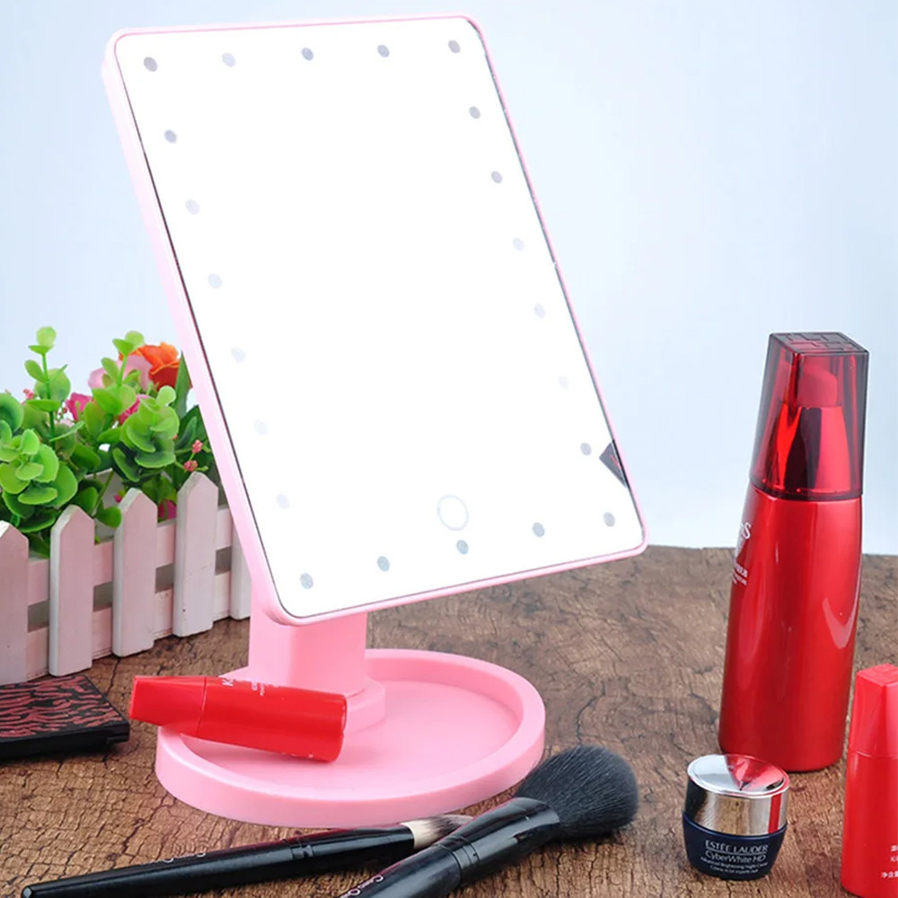 Косметичне дзеркало з LED підсвічуванням (22x17 см) NJ-230,Рожеве SBR Київ - фото 2