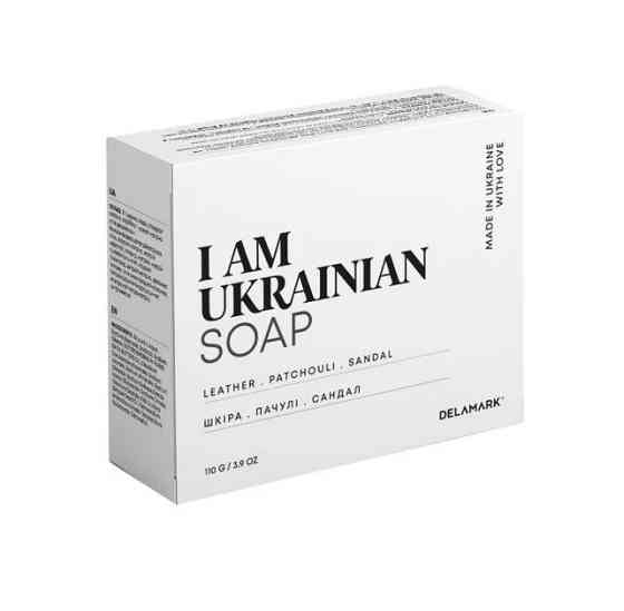 Тверде мило з ароматом шкіри, пачулі та сандалу DeLaMark I am Ukrainian 110 г Вінниця