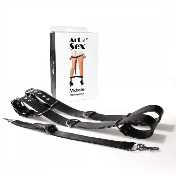 Бондажний набір Art of Sex - Michelle чорний, екошкіра Львів
