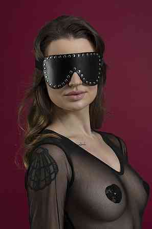 Маска на очі з заклепками Feral Feelings - Blindfold Mask, натуральна шкіра, чорна Sex Aura Київ