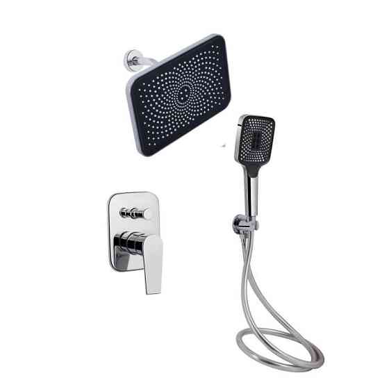 Комплект для душу Qtap Chrome: Змішувач QTST6245102DC + Лійки (QTRUC125CRM45954,QTHLA107CRM45784) + Шланг Київ
