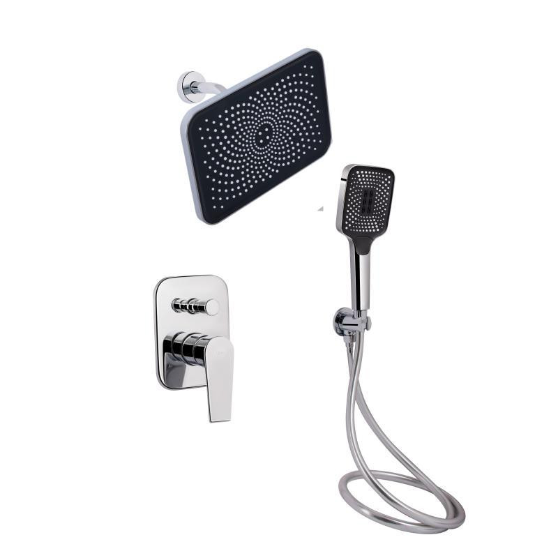 Комплект для душу Qtap Chrome: Змішувач QTST6245102DC + Лійки (QTRUC125CRM45954,QTHLA107CRM45784) + Шланг Київ - фото 1