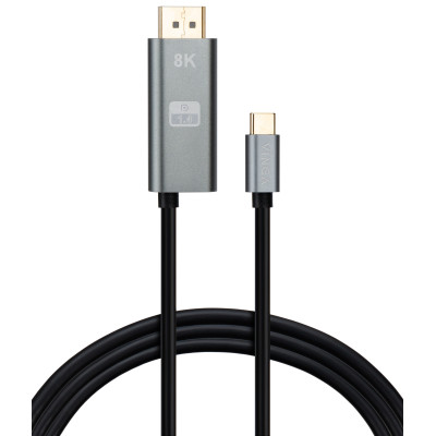 Кабель мультимедійний USB-C to DisplayPort M 1.5m v1.4 8K60Hz PD 100W port Vinga (VCPVCCD1415PD) Вінниця - фото 1