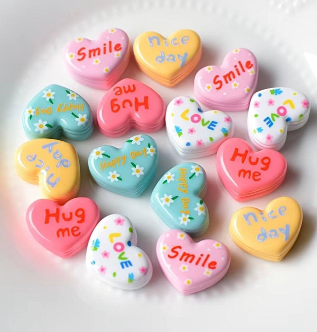 Магниты на холодильник сердца набор 5 шт kawaii пастель, декоративные магниты Love Smile Киев - изображение 1