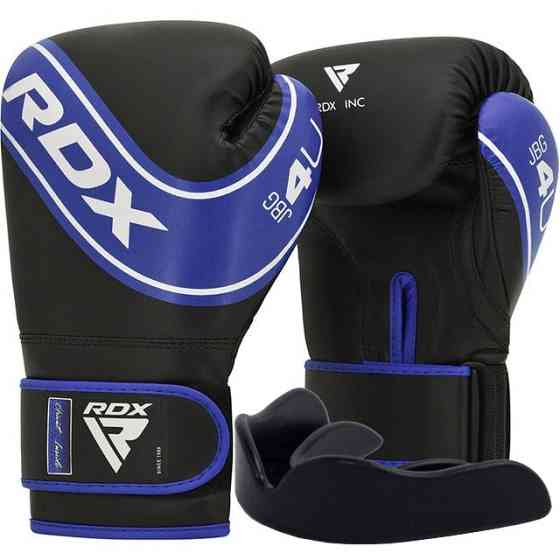 Боксерські рукавиці RDX 4B Robo Kids Blue/Black 6 унцій (капа в комплекті) Кам'янське