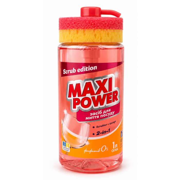 MAXI POWER Засіб для миття посуду Scrub edition 1 л Гостомель - изображение 1