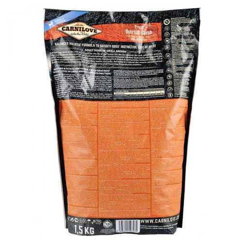 Корм сухой Carnilove Fresh Ostrich and Lamb for Small Breed Dogs для взрослых собак мелких пород со страусом и ягнятиной 1 Киев - изображение 4