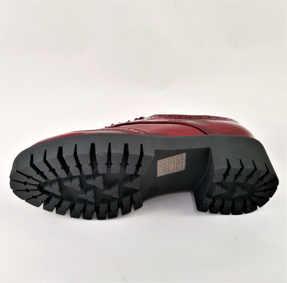 Жіночі Лакові Туфлі Бордо на Тракторній Підошві Сліпони Мокасини Червоні (розміри: 37) — 250 Дніпро - фото 6