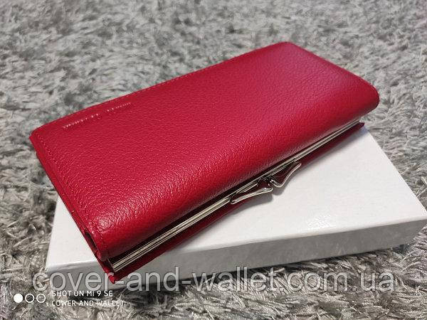 Великий жіночий гаманець з натуральної шкіри червоного кольору Marco Coverna Київ - фото 1