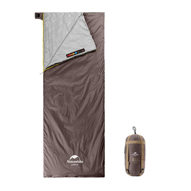 Спальник надлегкий Naturehike Summer LW180 NH21MSD09 лівий, (15°C), p-p M, коричневий Київ - фото 1