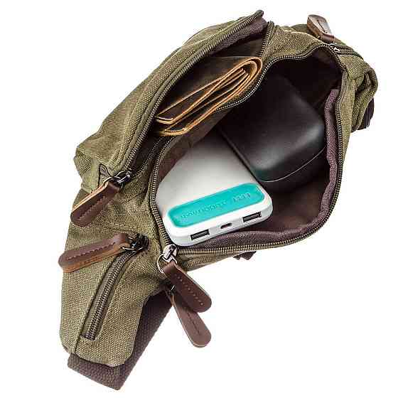 Сумка поясна текстильна Vintage 20174 Оливкова Київ