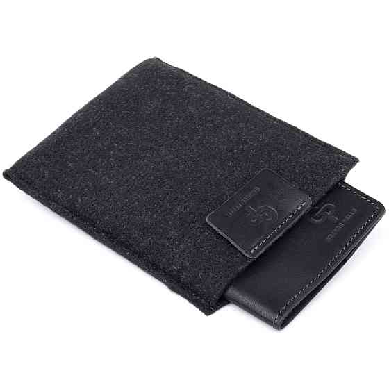 Обложка для паспорта из натуральной кожи Черная (GRANDE PELLE) Киев