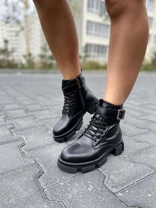 Molly Черевики жіночі MOLLY чорні натуральна шкіра зима висота 13 см (5165) Коломыя - изображение 7