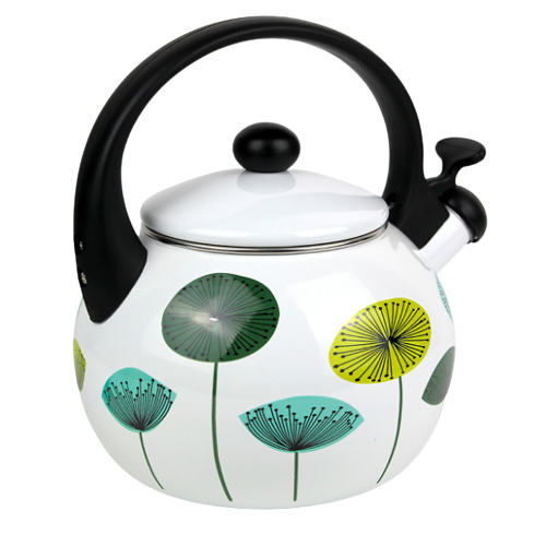 Чайник 2,2л емальований зі свистком з малюнком 