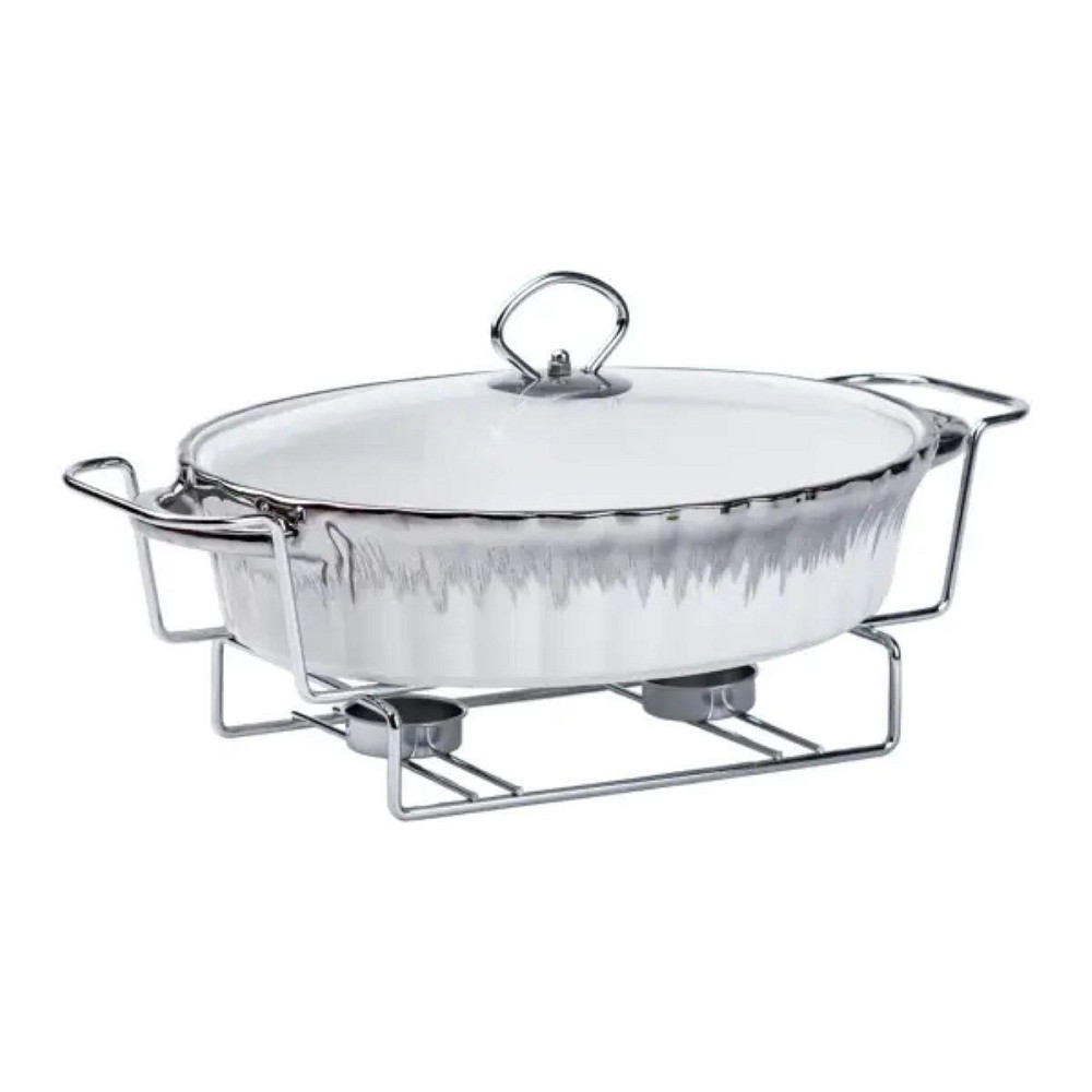 Фарфоровий мармит 1,5 л на металевій підставці з підігрівом Київ - фото 2