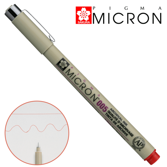 Лінер PIGMA MICRON (0.05) 0,2мм Червоний Sakura Київ