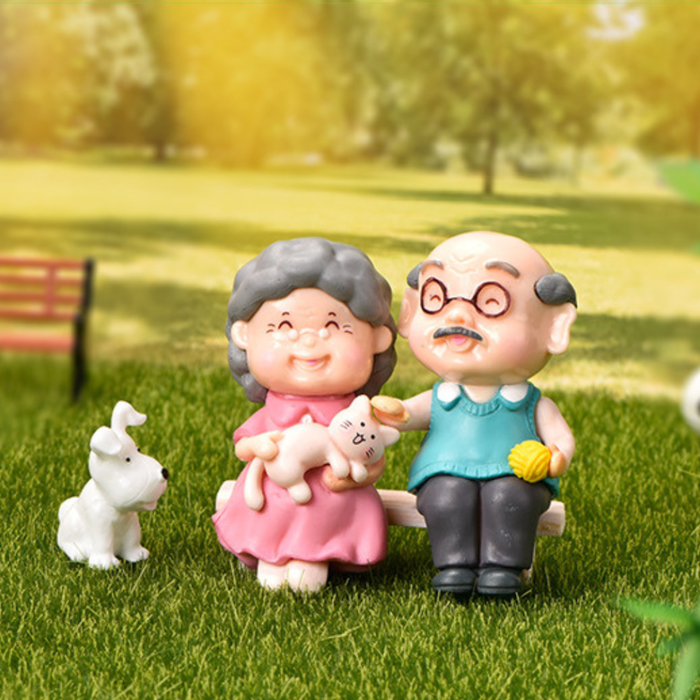 Декоративні фігурки Дідуся і бабусі для міні-саду, флораріуму, массаріуму, вазону, моделізму, мікроландшафту дідусь із бабцею стоять Одеса - фото 4