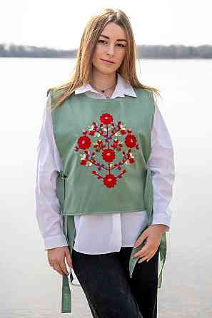 Вишита жилетка, жилетка — вишиванка  льон стрейч Київ