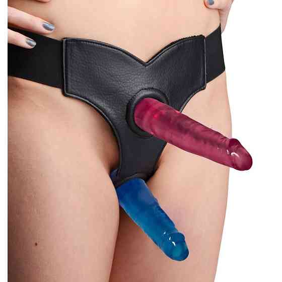 Трусы для страпона с двумя отверстиями Double Strap-on Skyler, черные, O/S Sex Aura Киев