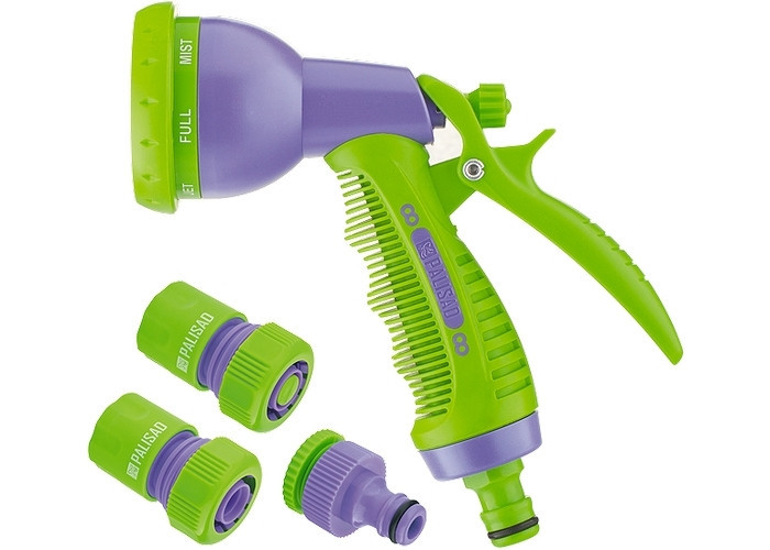 Набір для підключення шланга 3/4" (пістолет 6-і режимн, адаптер, 2 з'єднувача) PALISAD Полтава - фото 1