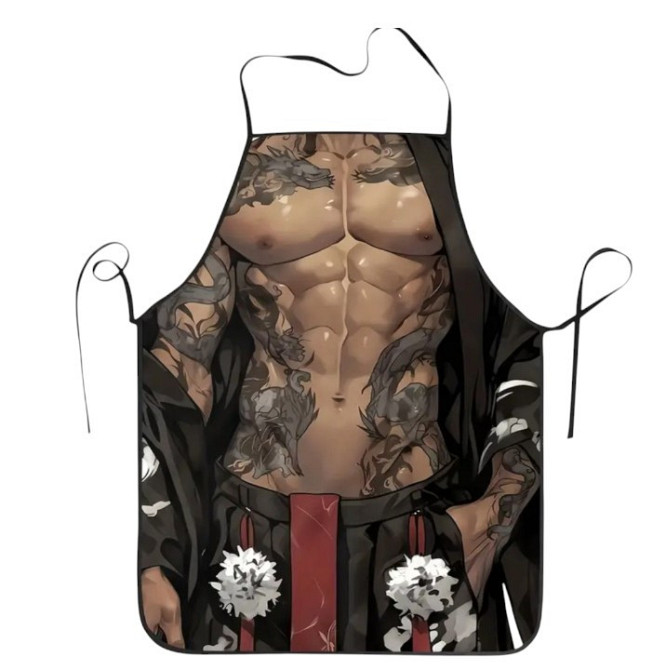 Фартух чоловічий прикольний Торс з тату 74 на 54 см різнобарвний Київ - фото 1